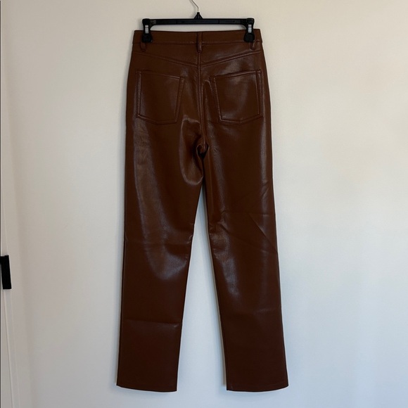 Wilfred The Melina Faux Leather Cognac High Rise Straight Leg Pant - Picture 7 of 9